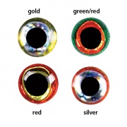 Глаза самоклеющиеся голографик Orvis Jurassic Eyes Gold/Red 3.5mm