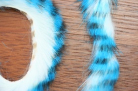 Кроличьи полоски Hareline Magnum Tiger Barred Strips Blue/Black/White