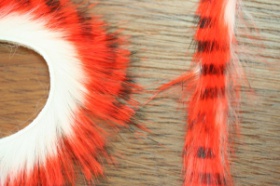Кроличьи полоски Hareline Magnum Tiger Barred Strips Hot Orange/Black/White