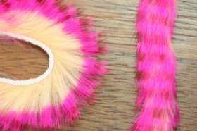 Кроличьи полоски Hareline Magnum Tiger Barred Strips Hot Pink/Brown/Peach