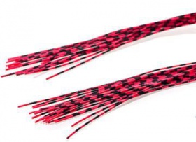   Hareline Grizzly Barred Rubber Legs Medium Neon Red